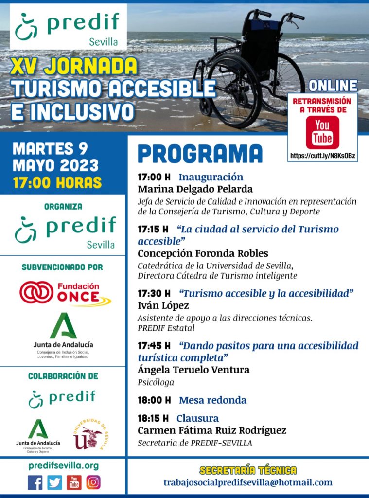 imagen cartel XV jornada turismo accesible e inclusivo con el programa